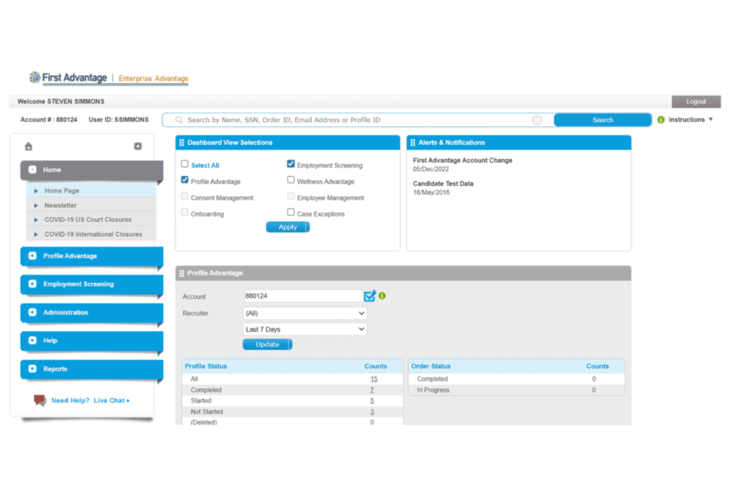 First Advantage screenshot - 10 beste software voor referentiecontroles in 2026