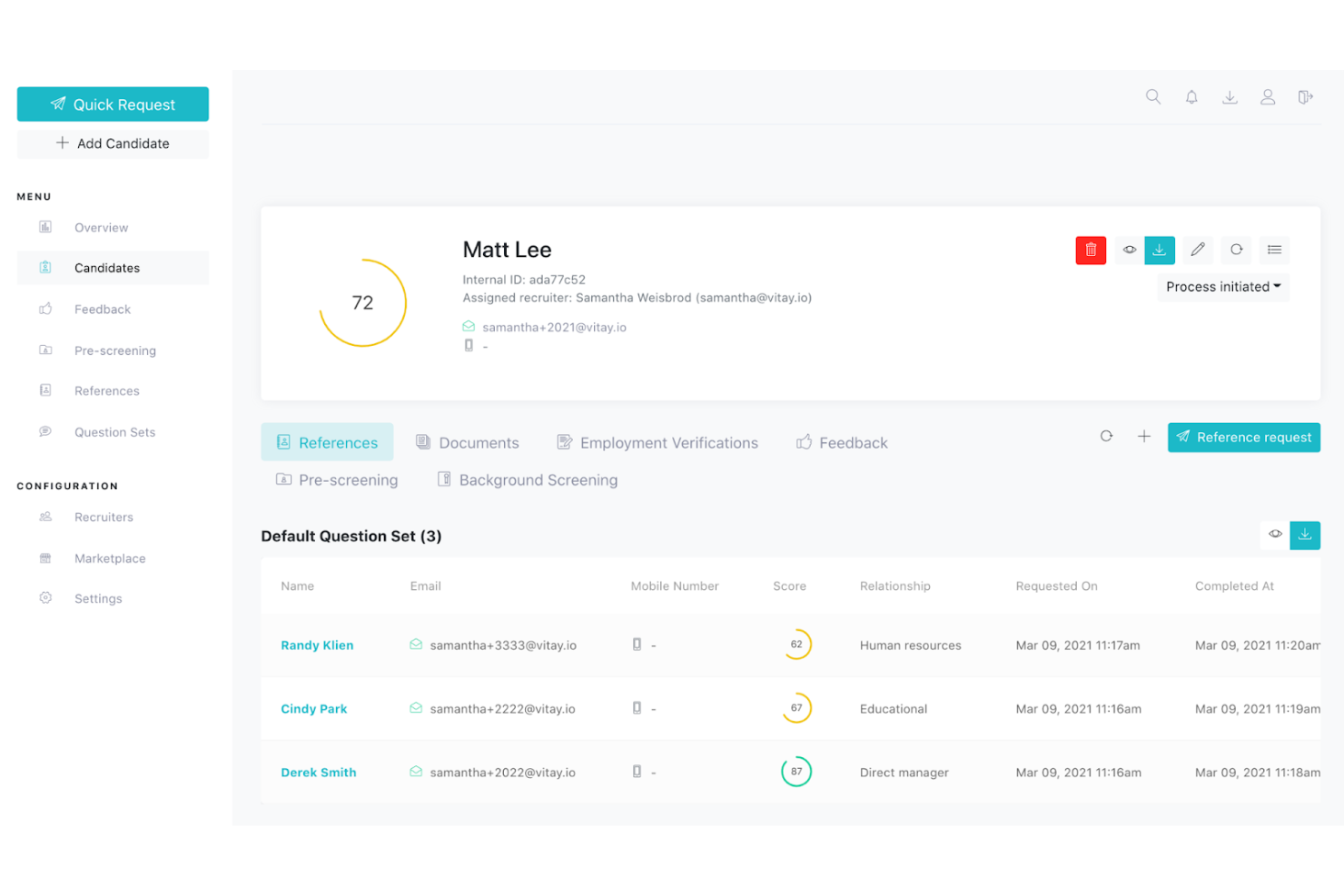 Vitay screenshot - 10 beste software voor referentiecontroles in 2026