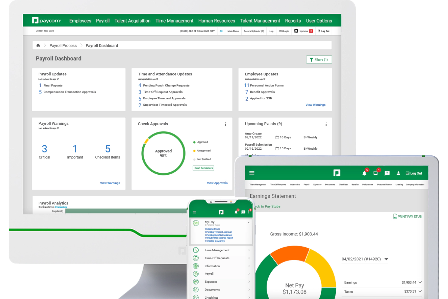 Paycom screenshot - 10 beste loonadministratiesoftware voor transportbedrijven van 2026