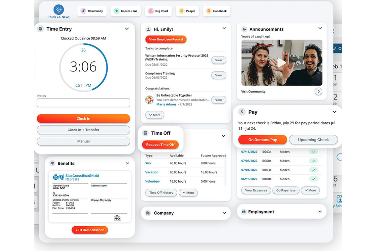 Paylocity screenshot - 10 beste loonadministratiesoftware voor transportbedrijven van 2026