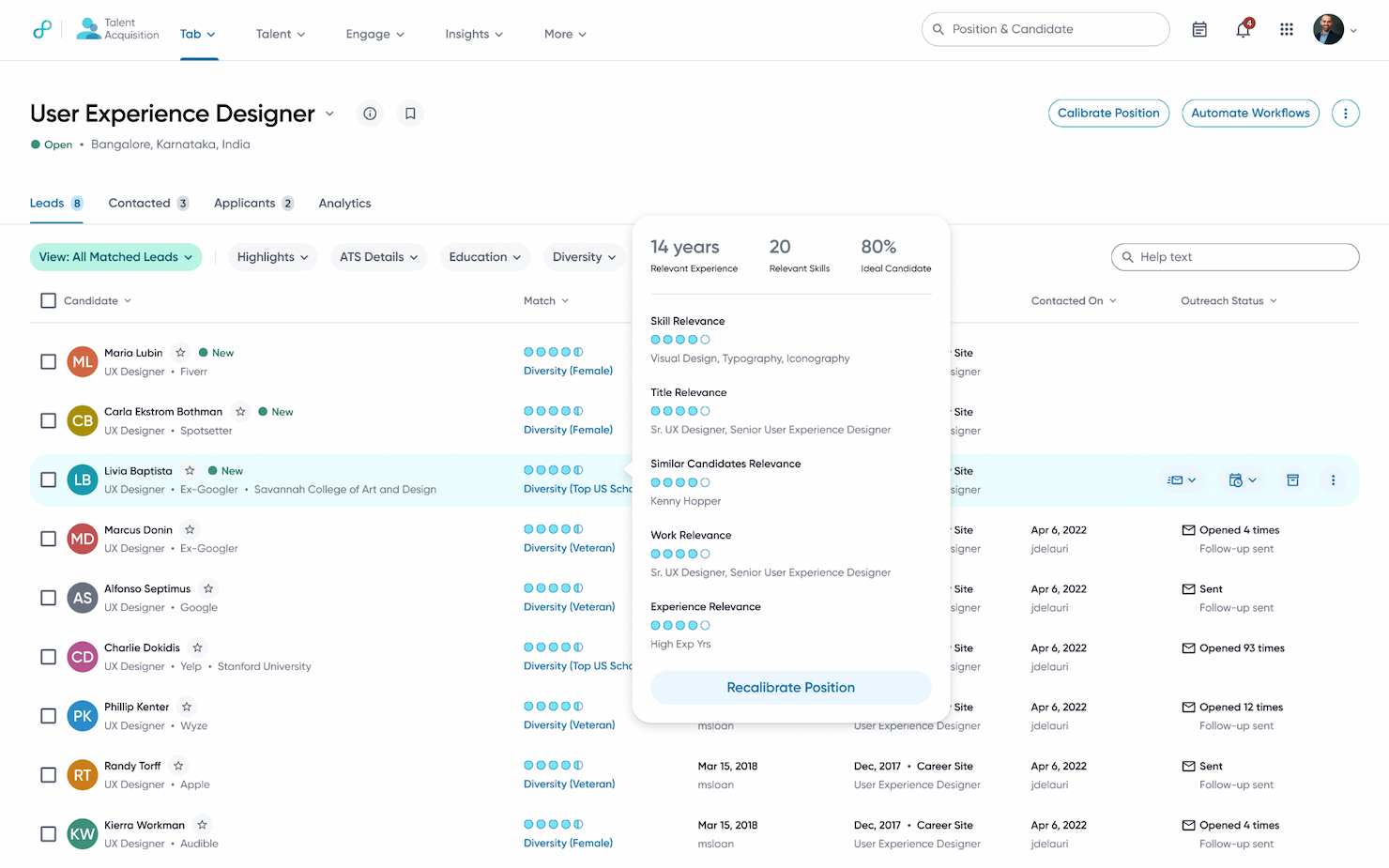 Eightfold.ai screenshot - 10 beste concurrenten van Jobvite voor werving in 2026