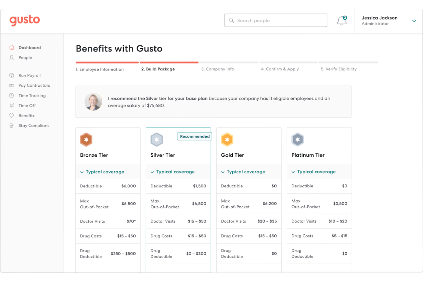 Gusto screenshot - De 10 beste HR-software voor advocatenkantoren in 2026