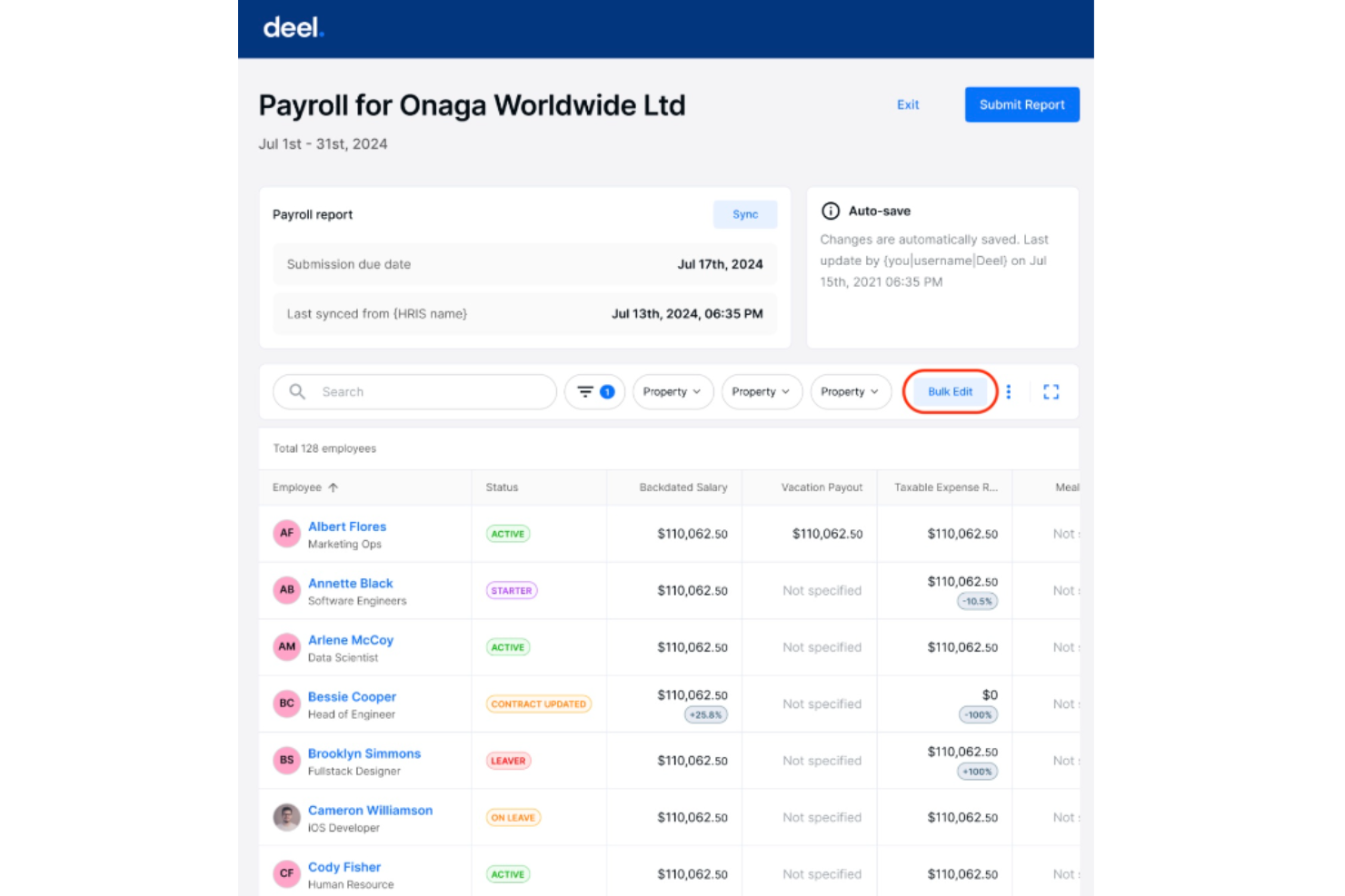 Deel Payroll screenshot - 10 beste loonadministratiesoftware voor productie in 2026