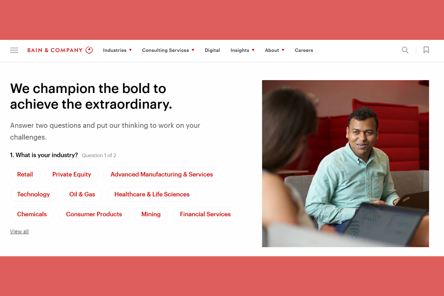 Bain &amp; Company screenshot - 10 beste diensten voor antecedentenonderzoek van werknemers beoordeeld in 2026