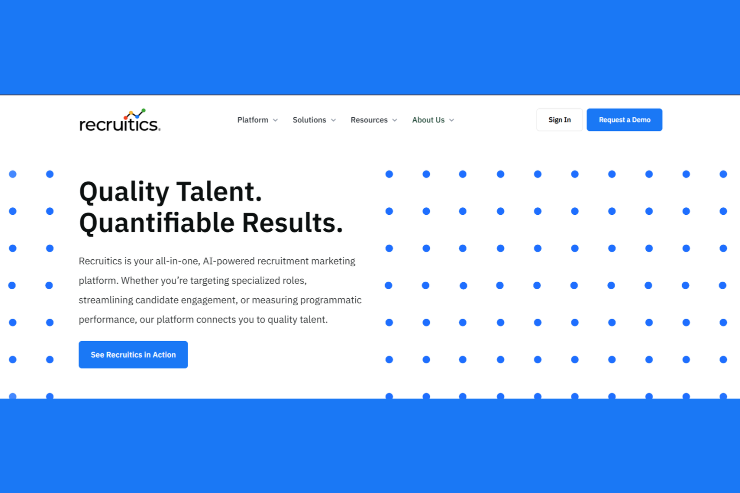 Recruitics screenshot - 10 beste wervingsmarketingbureaus beoordeeld in 2026