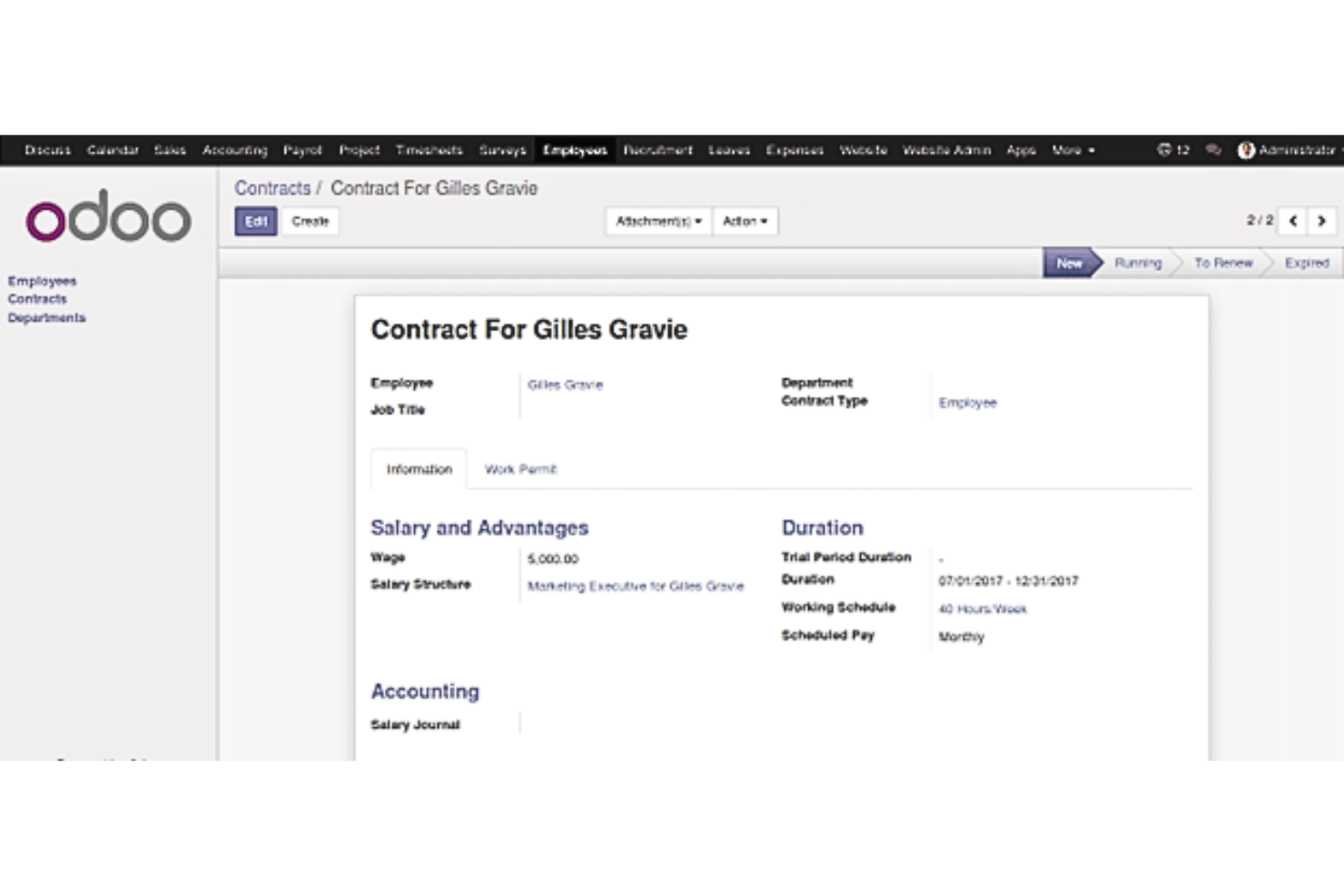 Odoo screenshot - 10 beste HR- en boekhoudsoftware van 2026