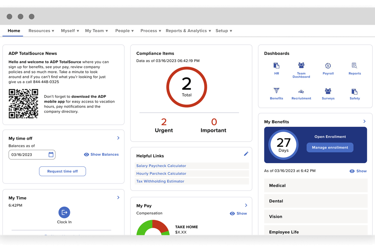 ADP TotalSource screenshot - 10 beste HR-uitbestedingsdiensten en -bedrijven in 2026