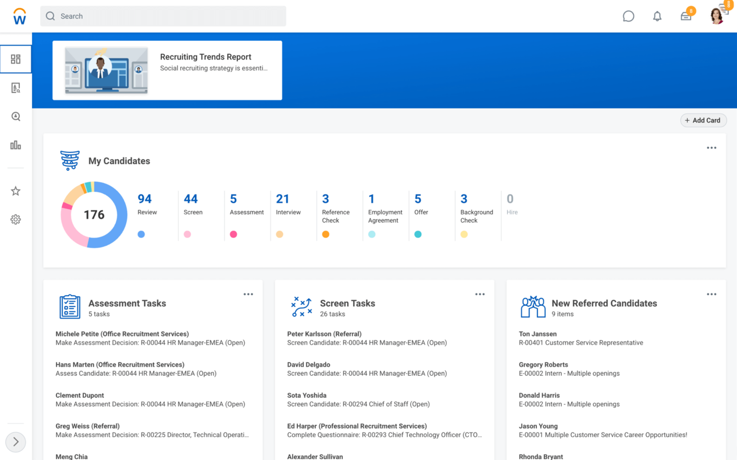Workday screenshot - 10 Beste HR-chatbots beoordeeld in 2026