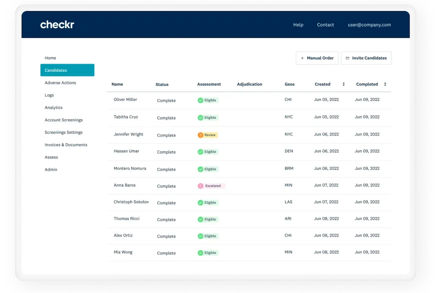 Checkr screenshot - 10 beste software voor antecedentenonderzoek voor HR-teams in 2026