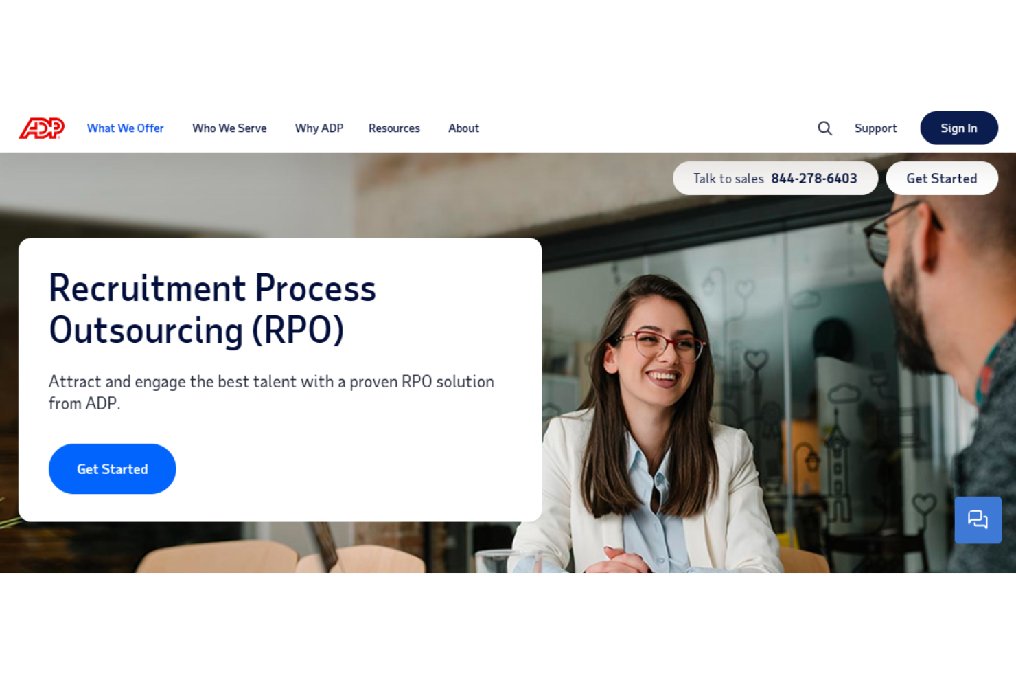ADP RPO screenshot - 10 beste bedrijven voor uitbesteding van het wervingsproces voor 2026