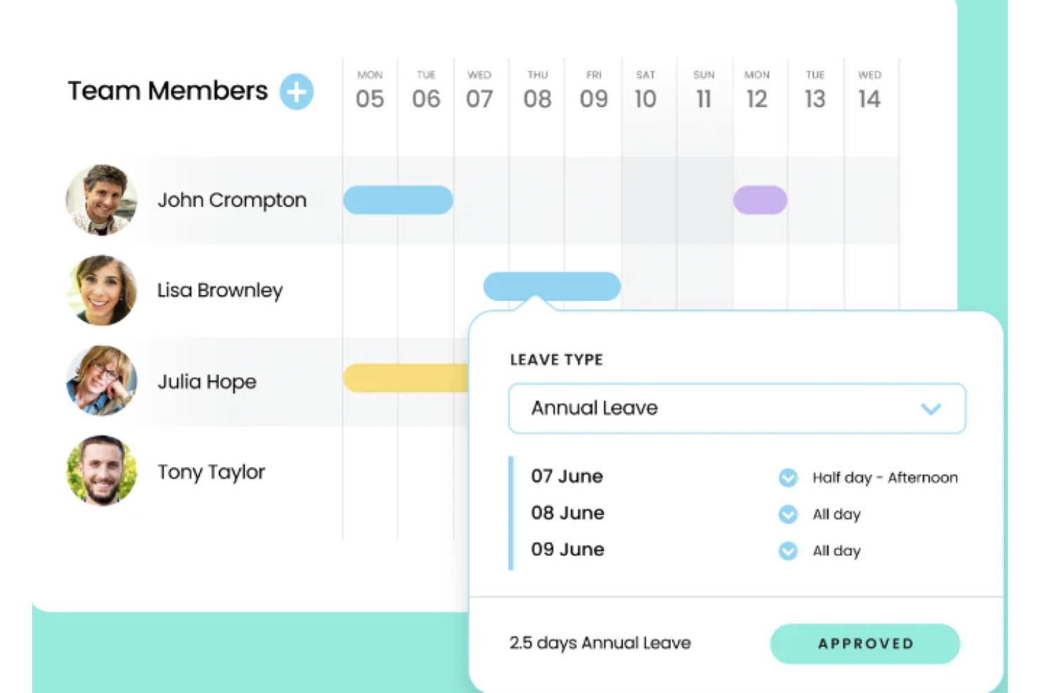 Leave Dates screenshot - 10 beste softwareoplossingen voor verlofbeheer van 2026 voor het bijhouden van betaald verlof