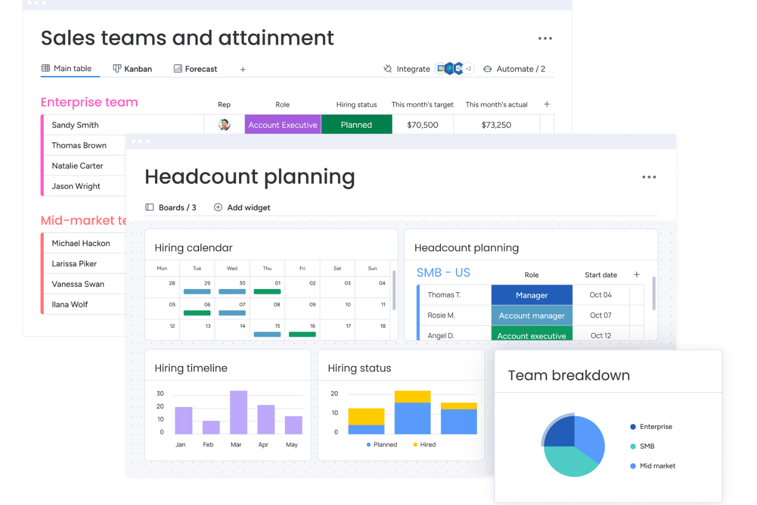 monday CRM screenshot - 10 beste softwareoplossingen voor strategische planning van 2026