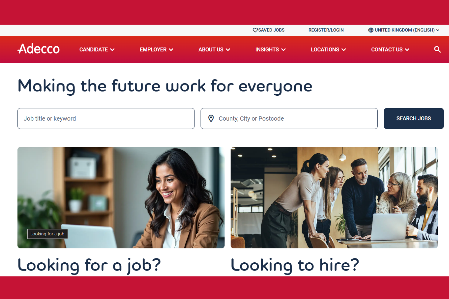 Adecco UK screenshot - 10 beste wervingsbureaus in Londen beoordeeld in 2026