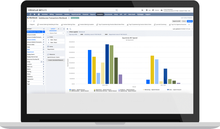 NetSuite SuiteAnalytics screenshot - 10 beste tools voor bedrijfsinformatie van 2026