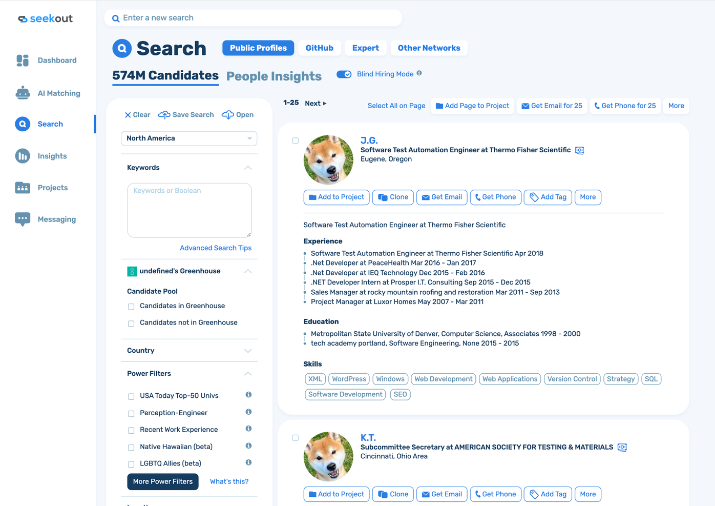 SeekOut screenshot - 10 beste software voor diversiteitswerving voor DEI in 2026