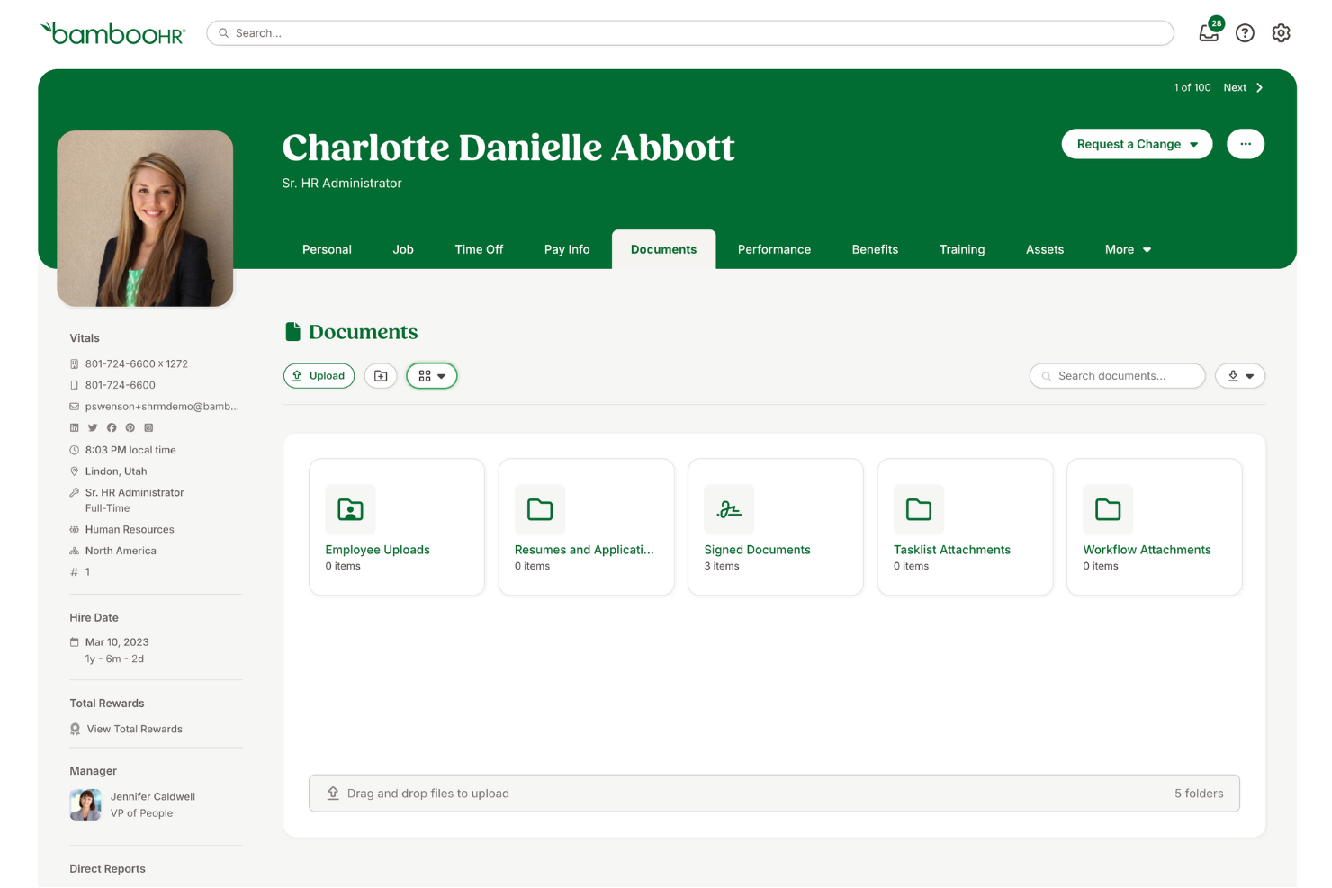 BambooHR® screenshot - 10 beste HR-databasesoftware van 2026: beoordeeld & vergeleken