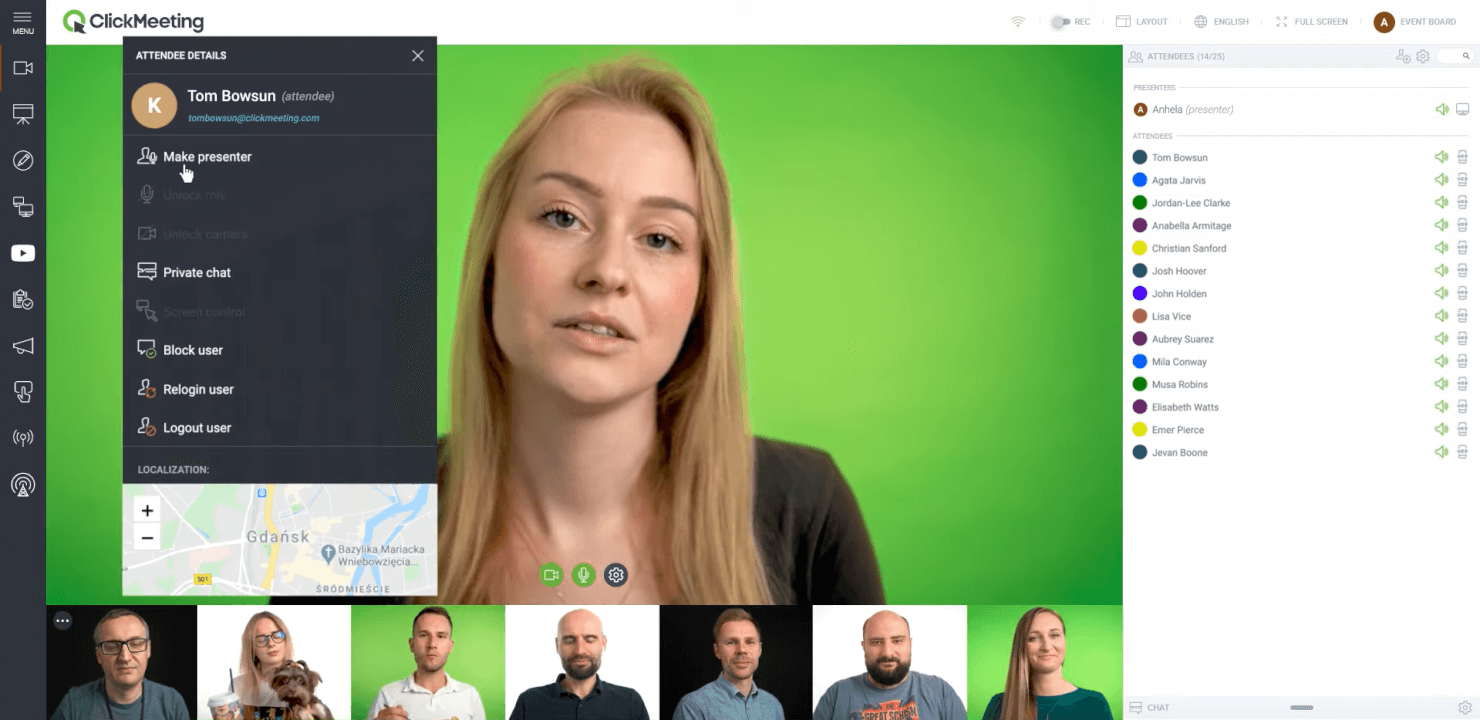ClickMeeting screenshot - 10 beste videoconferentiesoftware van 2026