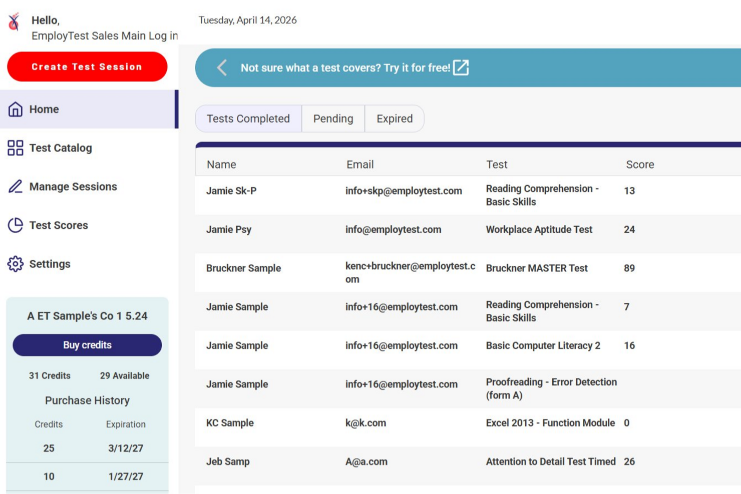 EmployTest screenshot - 10 Beste software voor tests vóór indiensttreding beoordeeld voor 2026