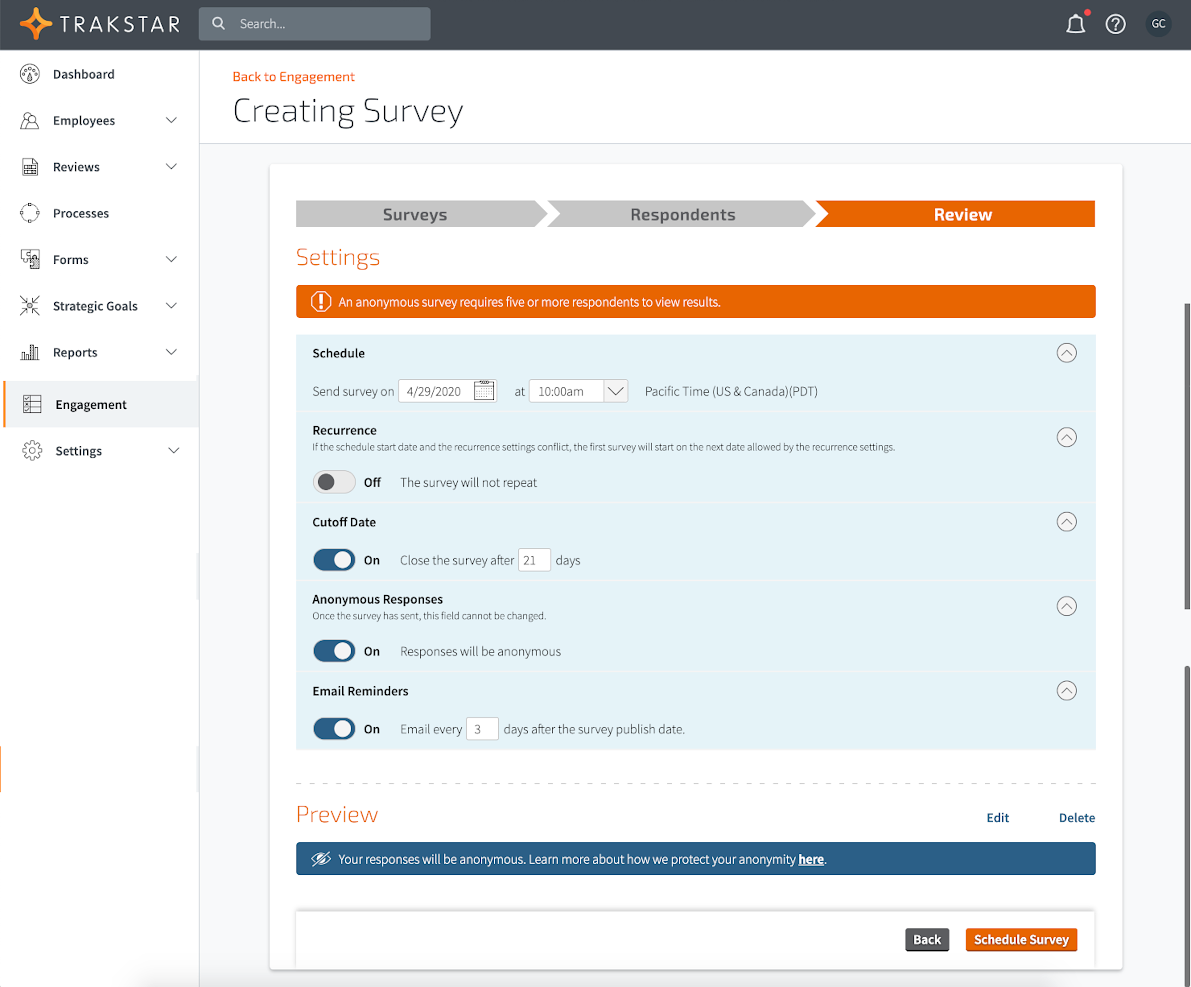 Mitratech Perform screenshot - 10 beste tools voor werknemersonderzoeken van 2026 voor feedback van medewerkers