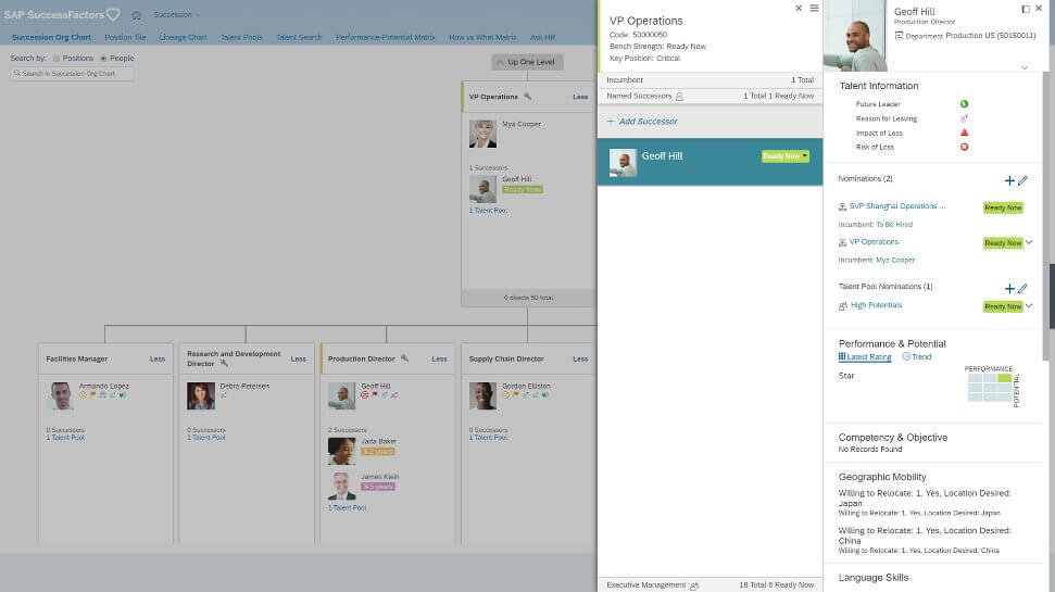 SAP SuccessFactors screenshot - 10 beste software voor opvolgingsplanning van 2026