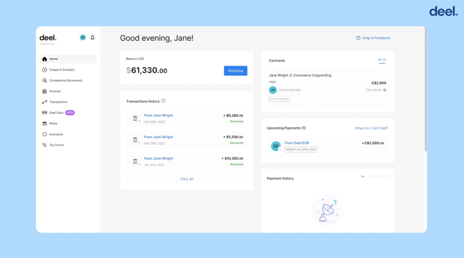 Deel Hire screenshot - 10 beste softwareoplossingen voor contractbeheer beoordeeld voor 2026