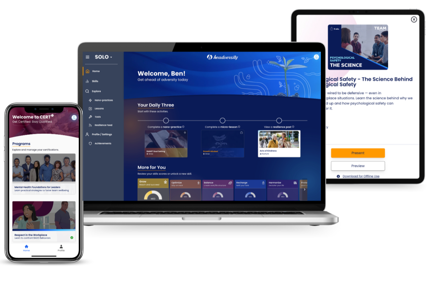 Headversity screenshot - 10 beste softwareoplossingen voor werknemerswelzijn van 2026: beoordeeld