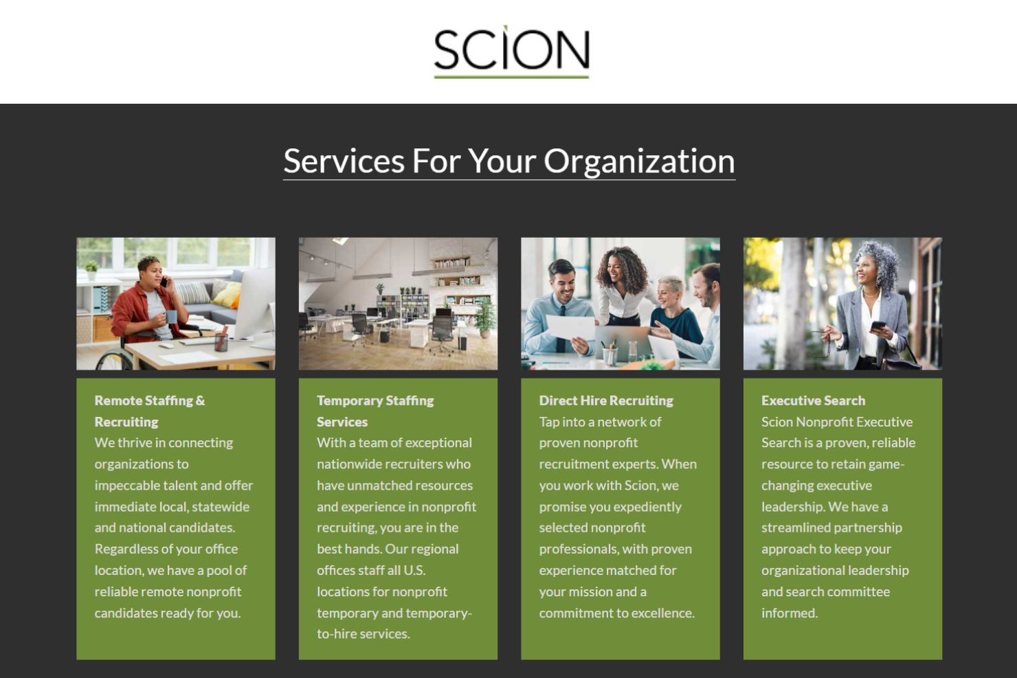 Scion Nonprofit Staffing screenshot - 10 Beste wervingsbureaus voor non-profitorganisaties beoordeeld in 2026