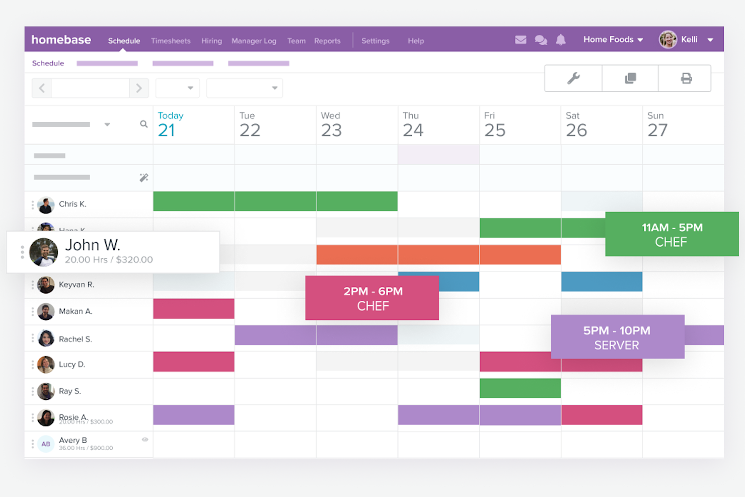 Homebase screenshot - 10 beste softwareprogramma’s voor het plannen van werknemersdiensten, beoordeeld voor 2026