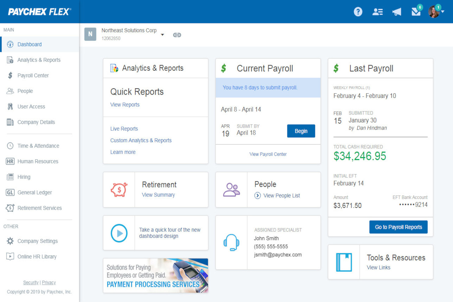 Paychex Flex screenshot - 10 beste software voor het beheer van arbeidsvoorwaarden van 2026