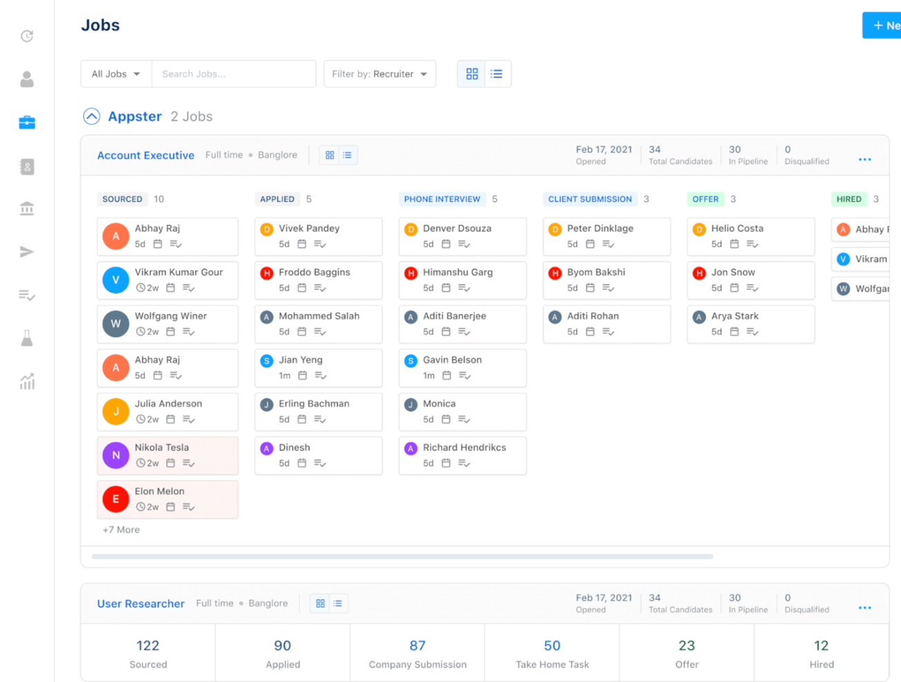 Recruiterflow screenshot - 10 beste software voor personeelswerving van 2026 voor het vinden van toptalent