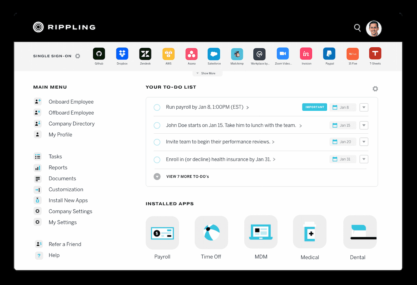 Rippling screenshot - 10 beste SAP-concurrenten voor HR en loonadministratie in 2026