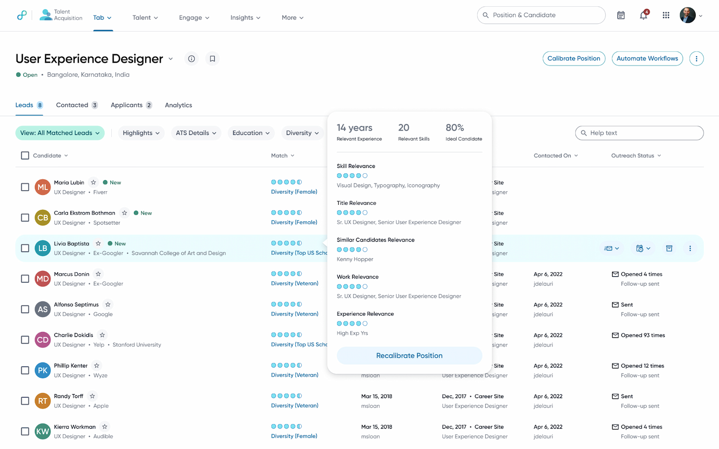 Eightfold.ai screenshot - 10 beste SAP-concurrenten voor HR en loonadministratie in 2026