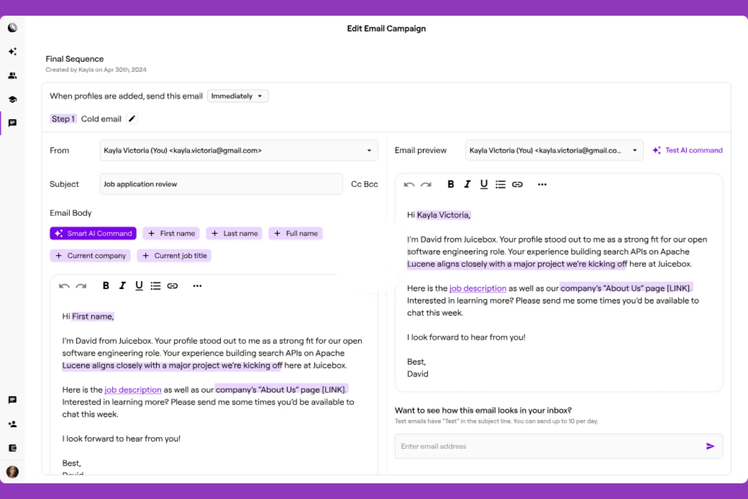 Juicebox screenshot - 10 beste software voor wervingsbureaus van 2026