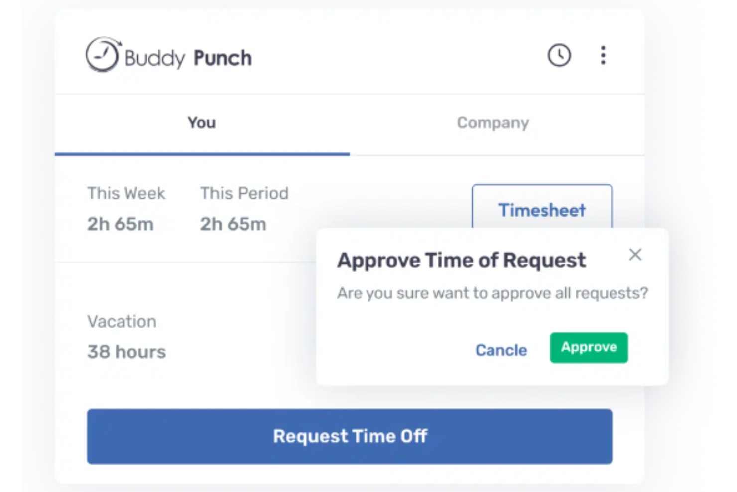 Buddy Punch screenshot - 10 beste softwareoplossingen voor verlofbeheer van 2026 voor het bijhouden van betaald verlof