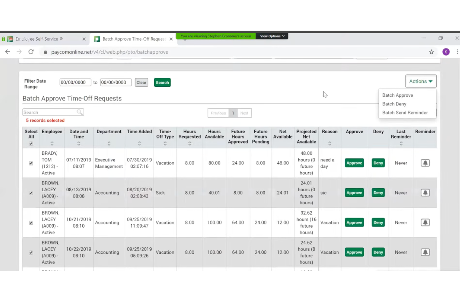 Paycom screenshot - Lijst met de 10 beste HR-software in 2026
