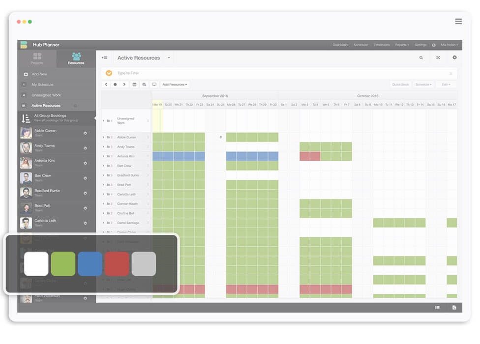 Hub Planner by Milient screenshot - 10 beste online personeelsplanningstools voor 2026