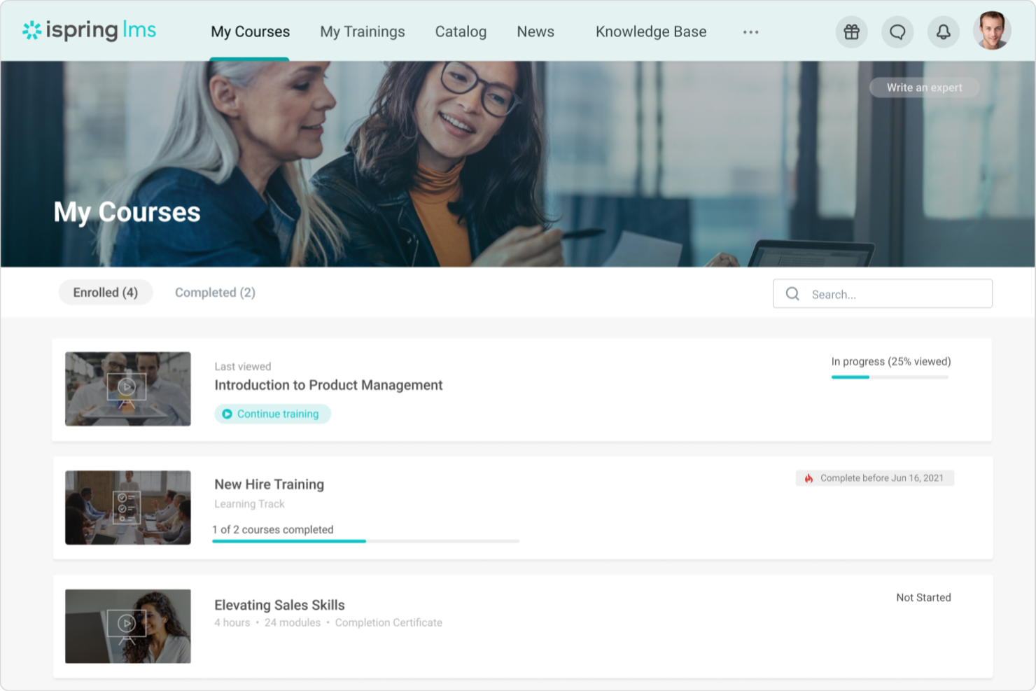 iSpring LMS screenshot - 10 beste adviesbureaus voor HR-compliance van 2026