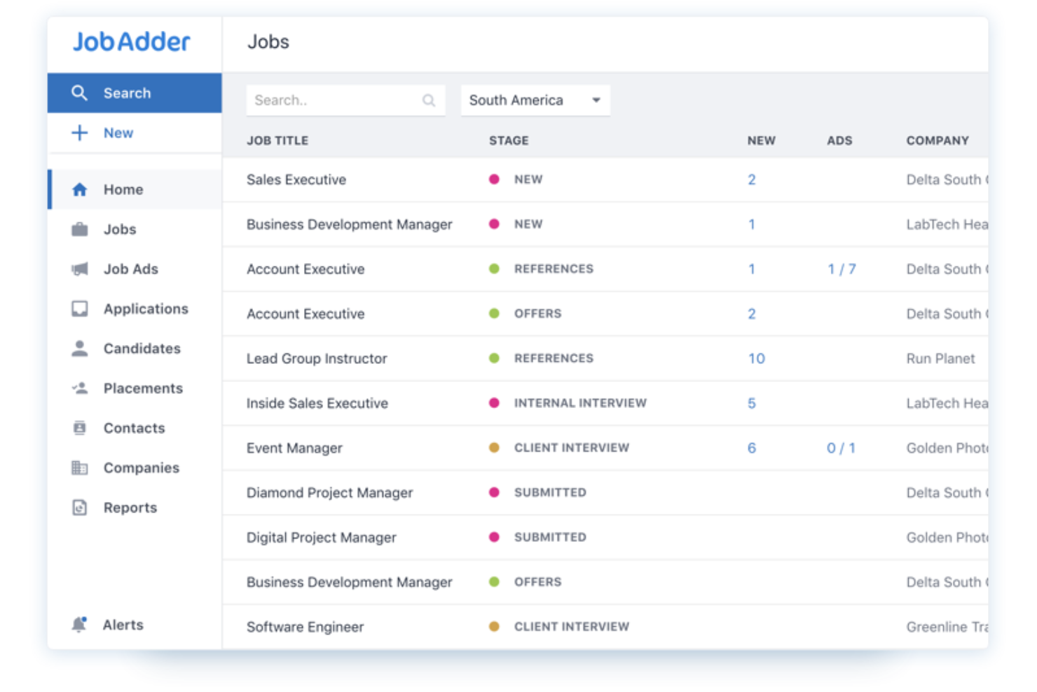 JobAdder screenshot - 10 beste software voor wervingsbureaus van 2026