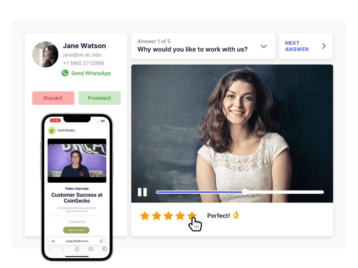 Hireflix screenshot - 10 beste software voor video-interviews beoordeeld voor 2026