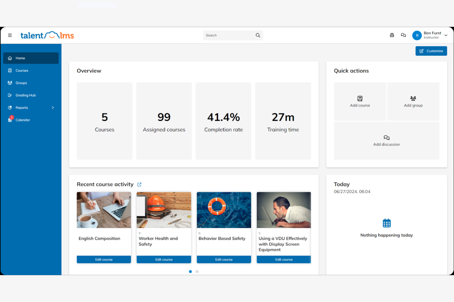 TalentLMS screenshot - 10 Mejores Alternativas a Trainual Analizadas en 2026