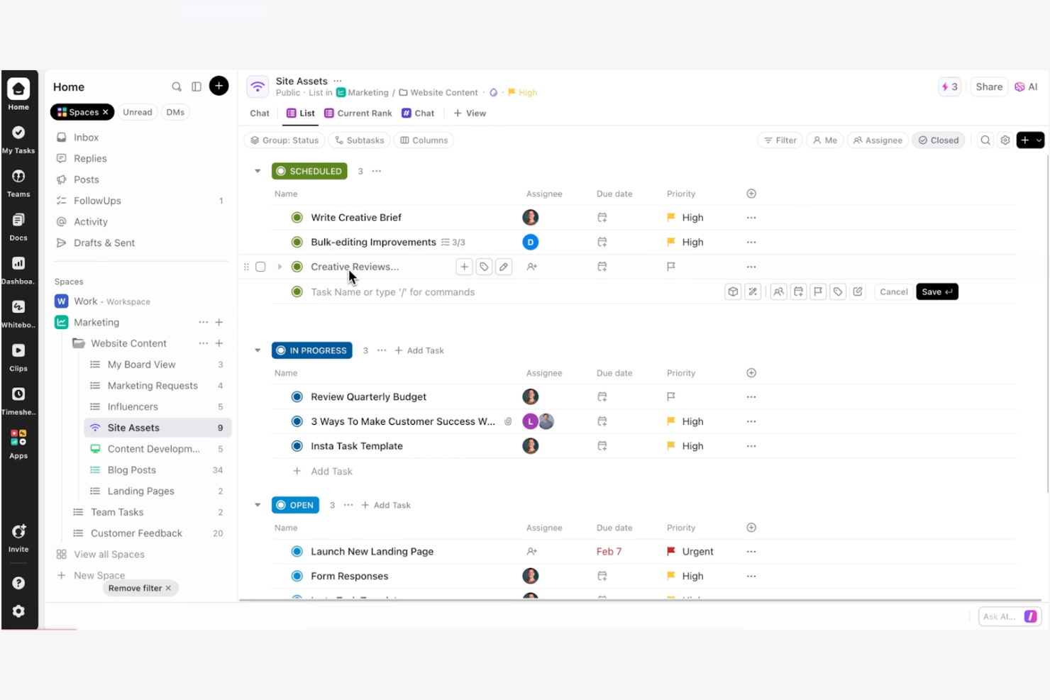 ClickUp screenshot - Die 10 besten Alternativen zu Trainual im Test 2026