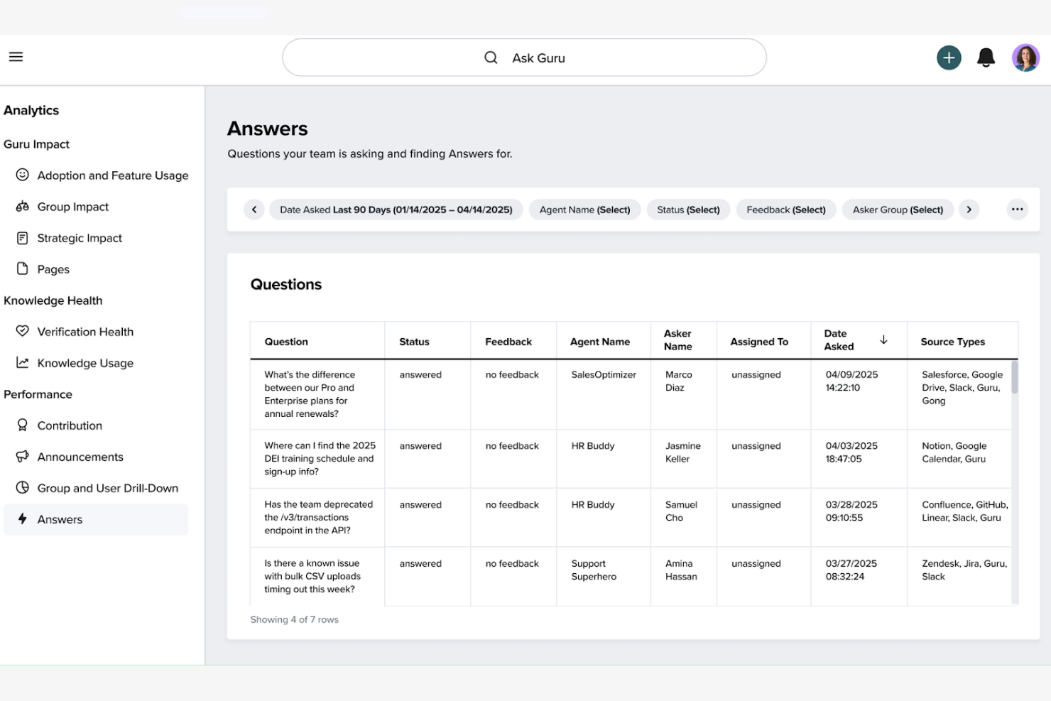 Guru screenshot - 10 Mejores Alternativas a Trainual Analizadas en 2026