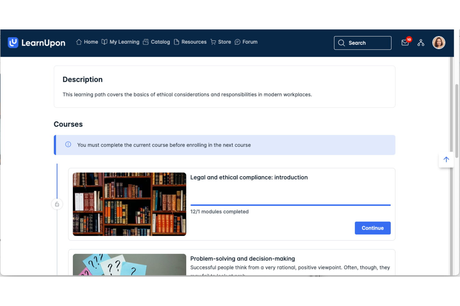 LearnUpon screenshot - 10 bästa AI-programvarorna för lärande och utveckling 2026