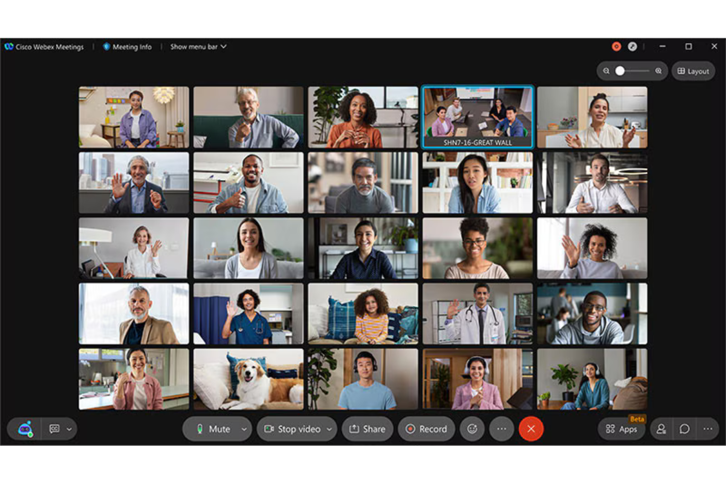 Webex screenshot - De 10 bästa kostnadsfria programmen för videokonferenser 2026