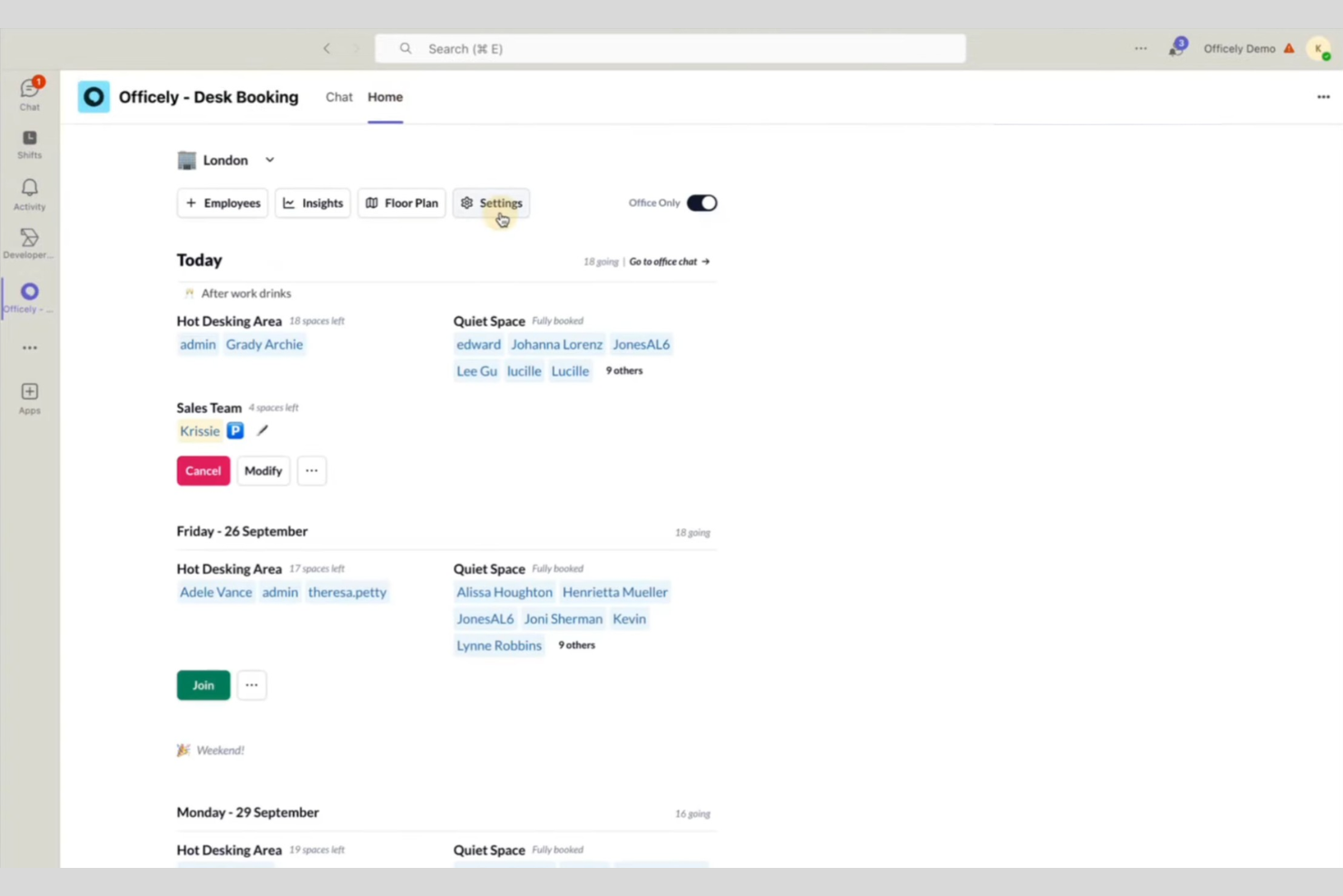 Officely screenshot - 10 bästa alternativen till Envoy 2026