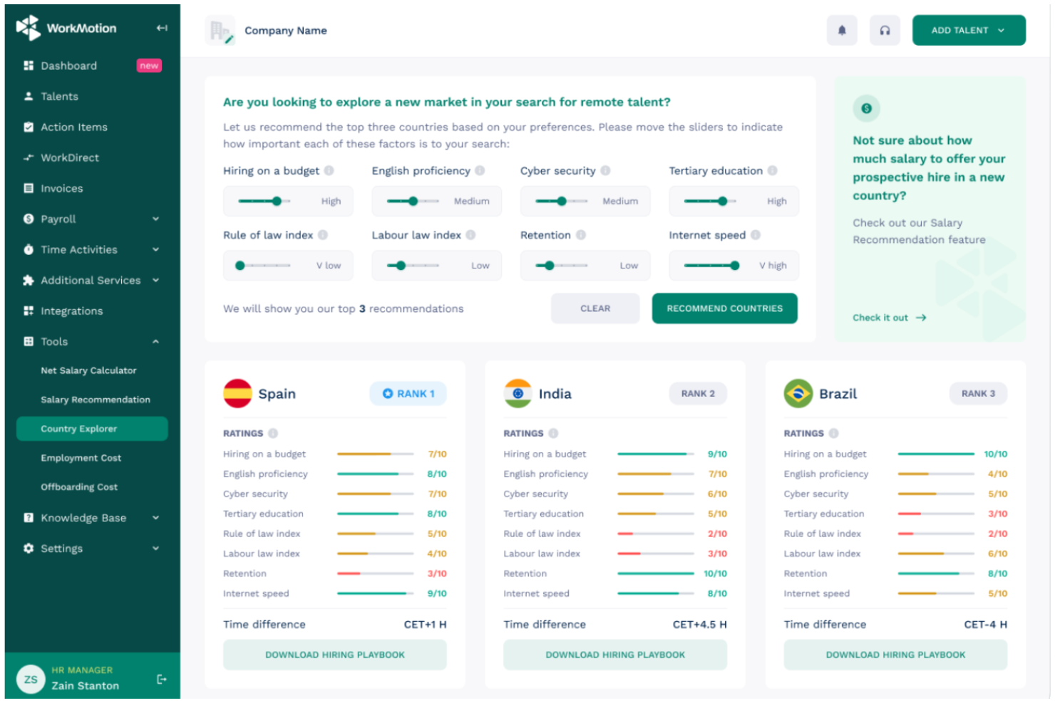 WorkMotion screenshot - 10 bästa tjänsterna för registrerad arbetsgivare i Georgien 2026