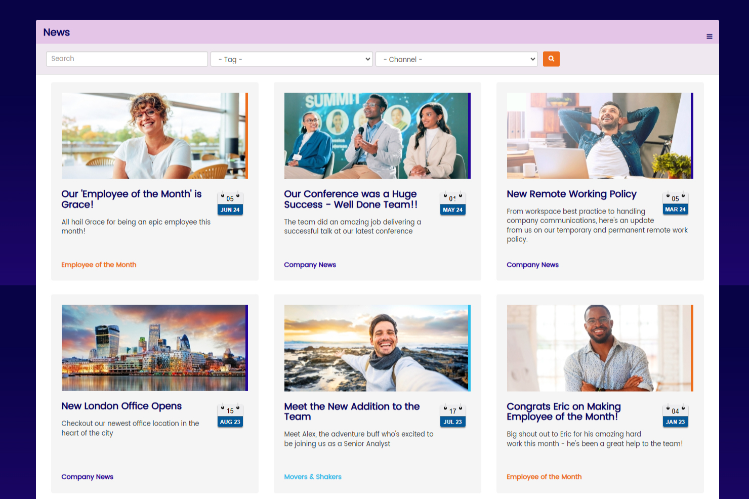 Hub screenshot - 10 bästa programvarorna för företagskommunikation 2026