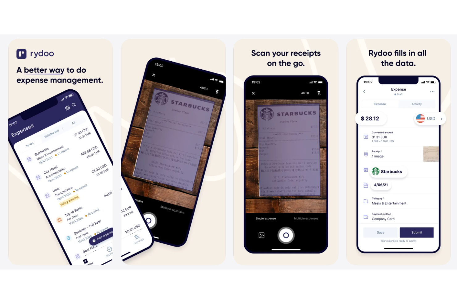 Rydoo screenshot - 10 appar för kvittoskanning för 2026