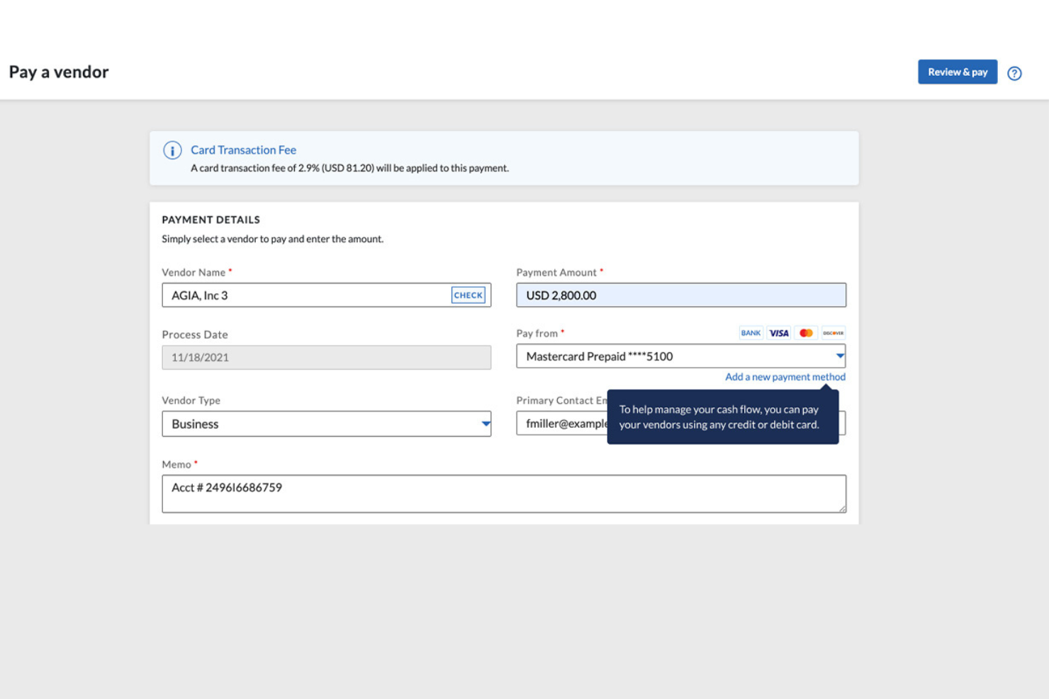 BILL screenshot - 10 programvaror för hantering av kreditkortsutgifter för 2026
