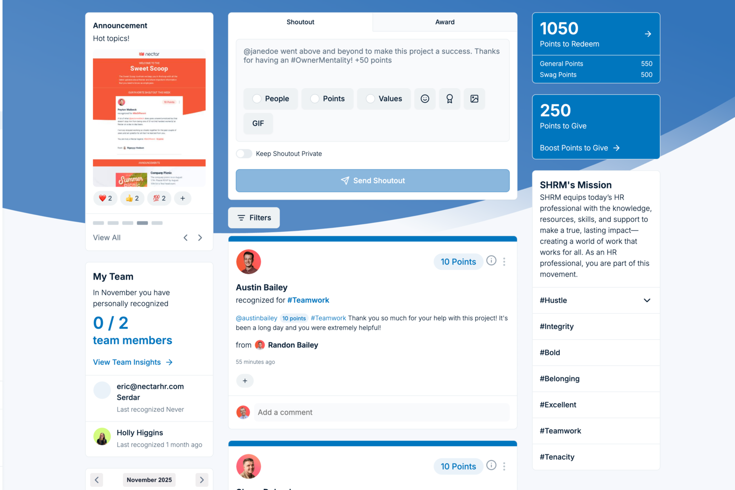 Nectar screenshot - 10 bästa gamifieringsprogrammen för medarbetarengagemang – granskade 2026